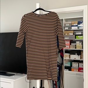 Brown and black stripe dress